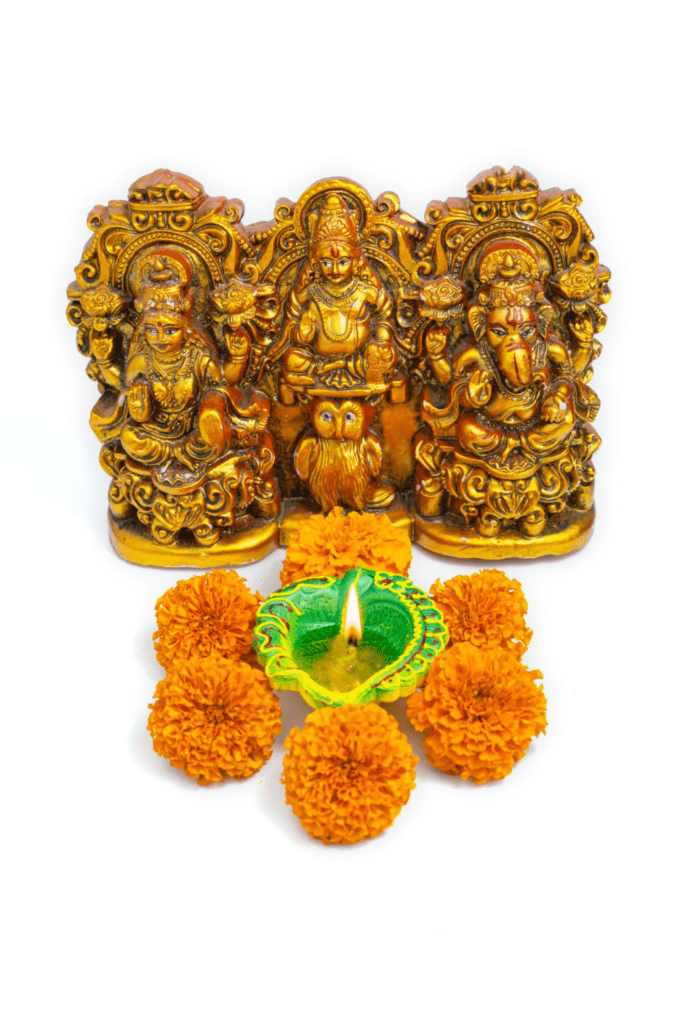 Decorated idols of Goddess Lakshmi and Lord Ganesha during Diwali 2024 Lakshmi Puja Muhurat