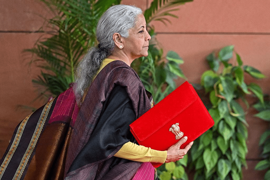 Nirmala Sitharaman presenting the Union Budget speech in Parliament triggering market reaction