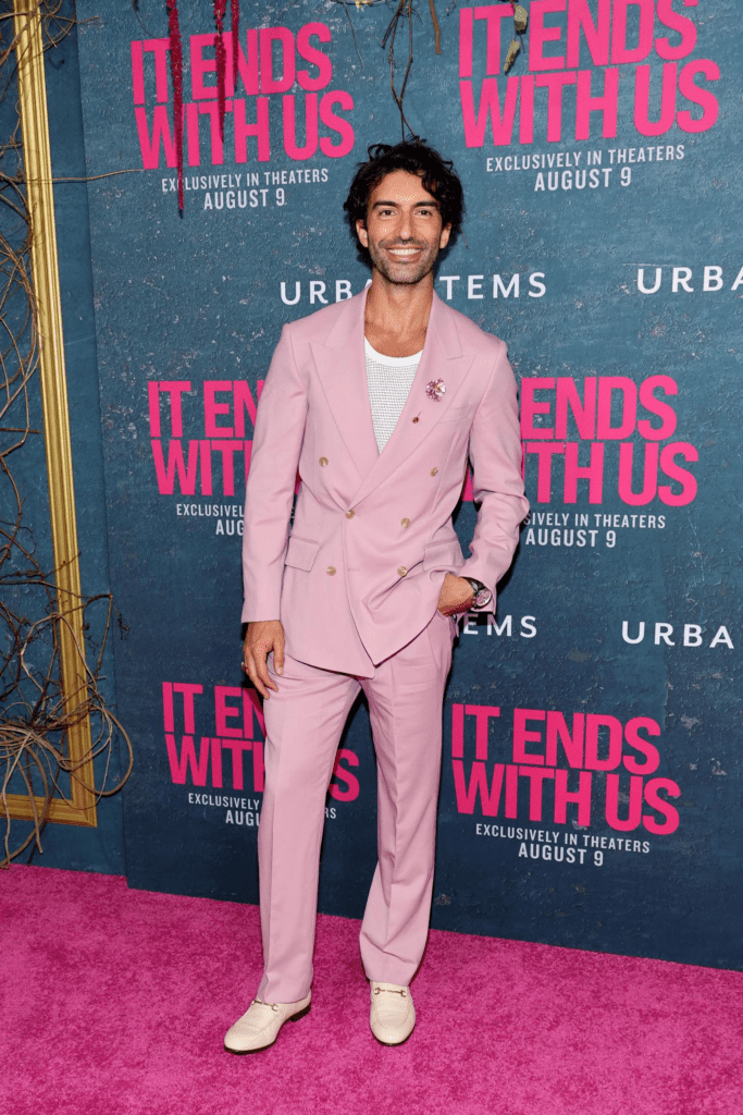 Justin Baldoni attending a film premiere amid ongoing legal dispute connected to It Ends With Us